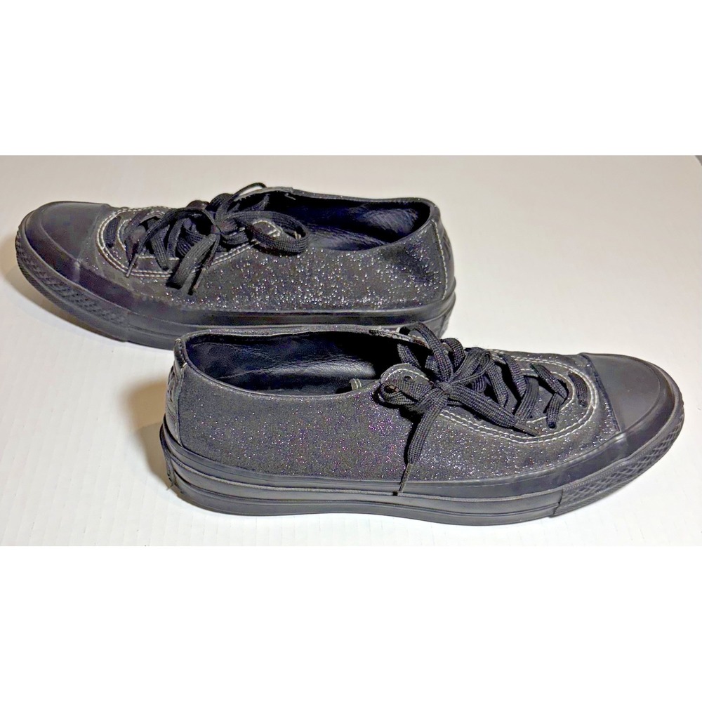 JW Anderson Converse Chuck 70 Ox Black Glitter Sneakers 160802C Mens 7 Womens 9